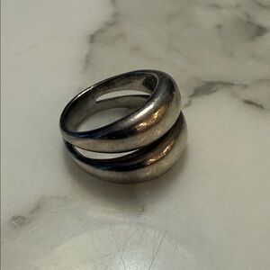 Joseph Esposito double-band Sterling silver ring, size 7